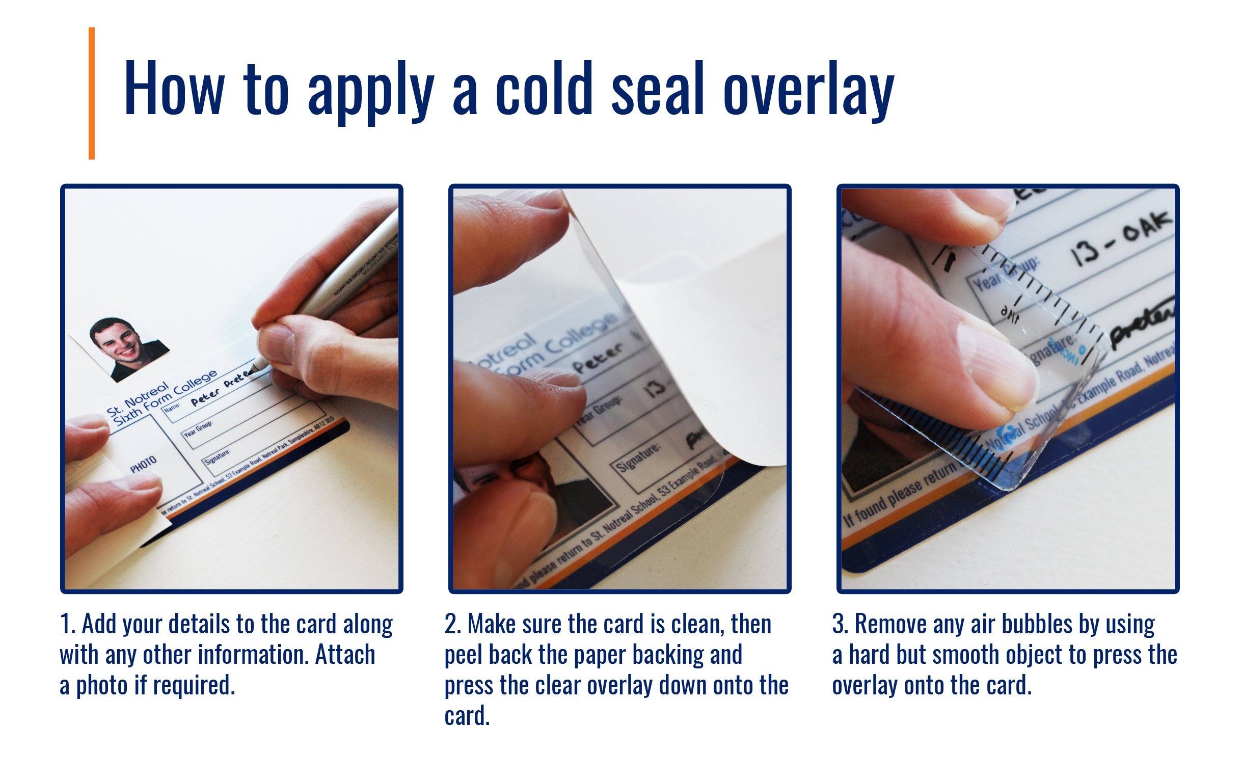 How to apply a cold seal overlay